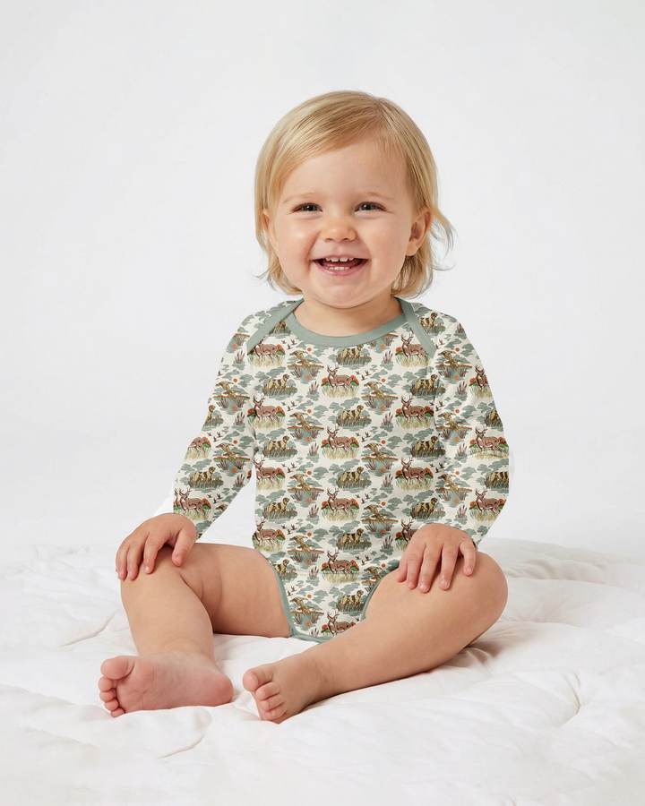 Vintage Hunting Season Daddy& Me Matching Bamboo Bodysuit