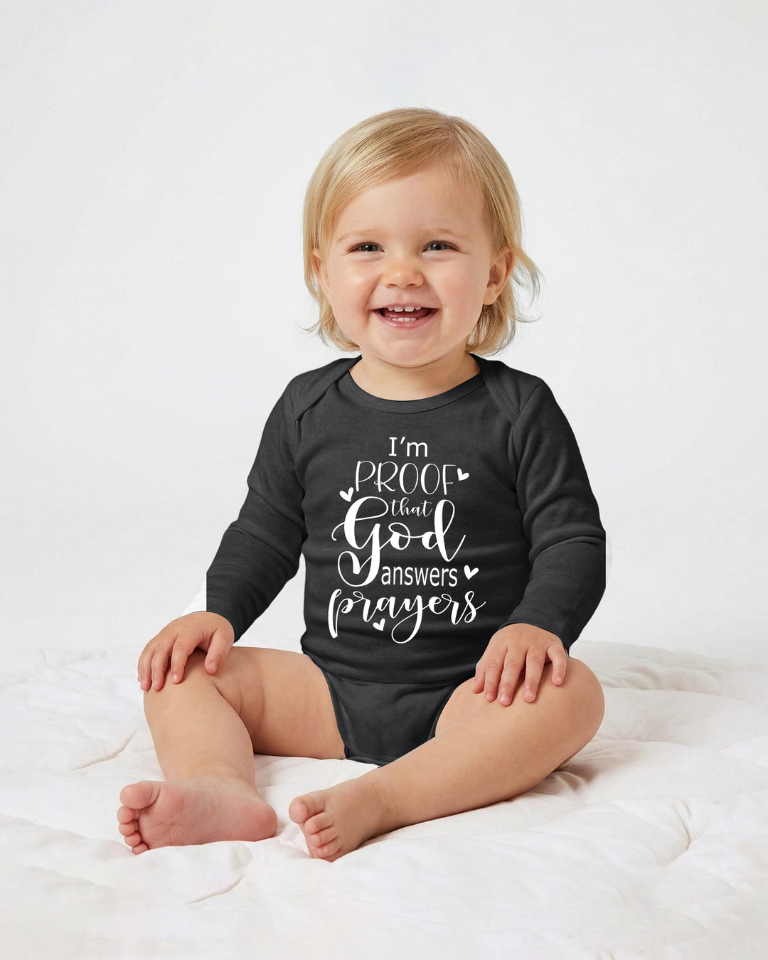 I'm Proof That God Answers Prayers Christian IVF Miracle Baby Bamboo Bodysuit