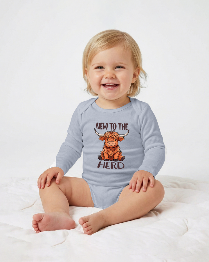 New to the Herd Highland Cow Baby Bamboo Bodysuit