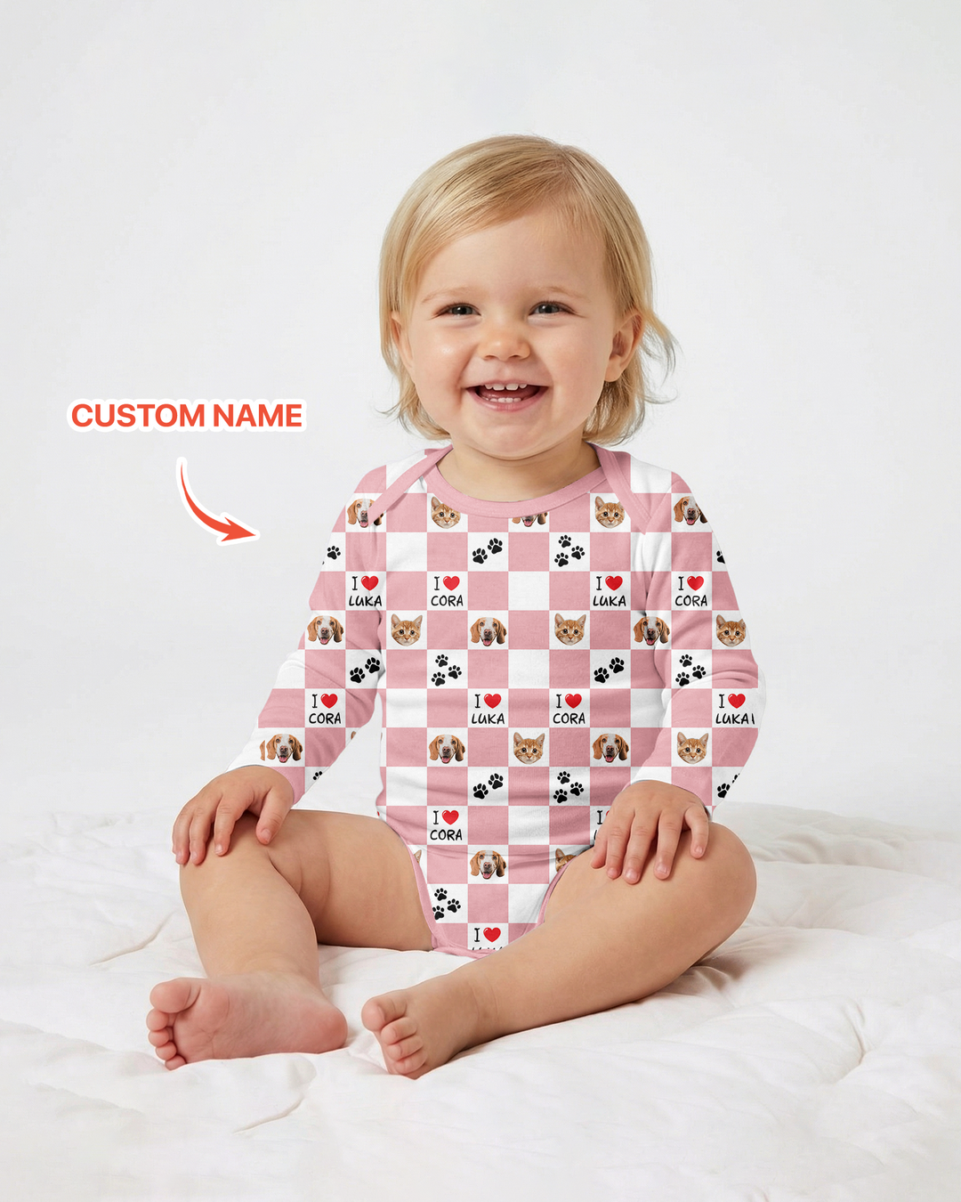 Custom Photo I Love My Best Friend Dog/Cat Bamboo Bodysuit