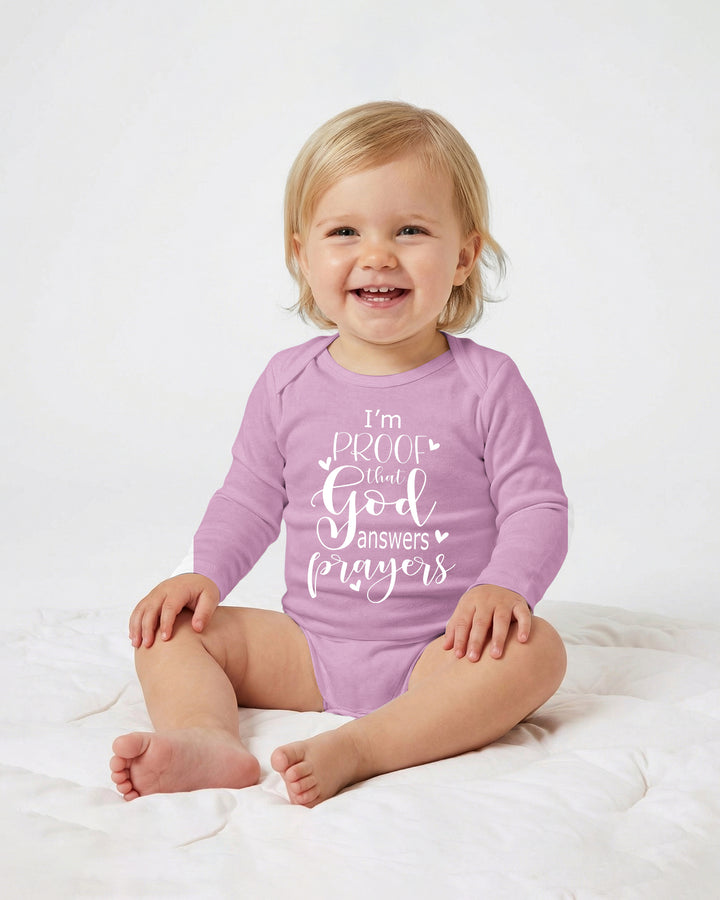 I'm Proof That God Answers Prayers Christian IVF Miracle Baby Bamboo Bodysuit