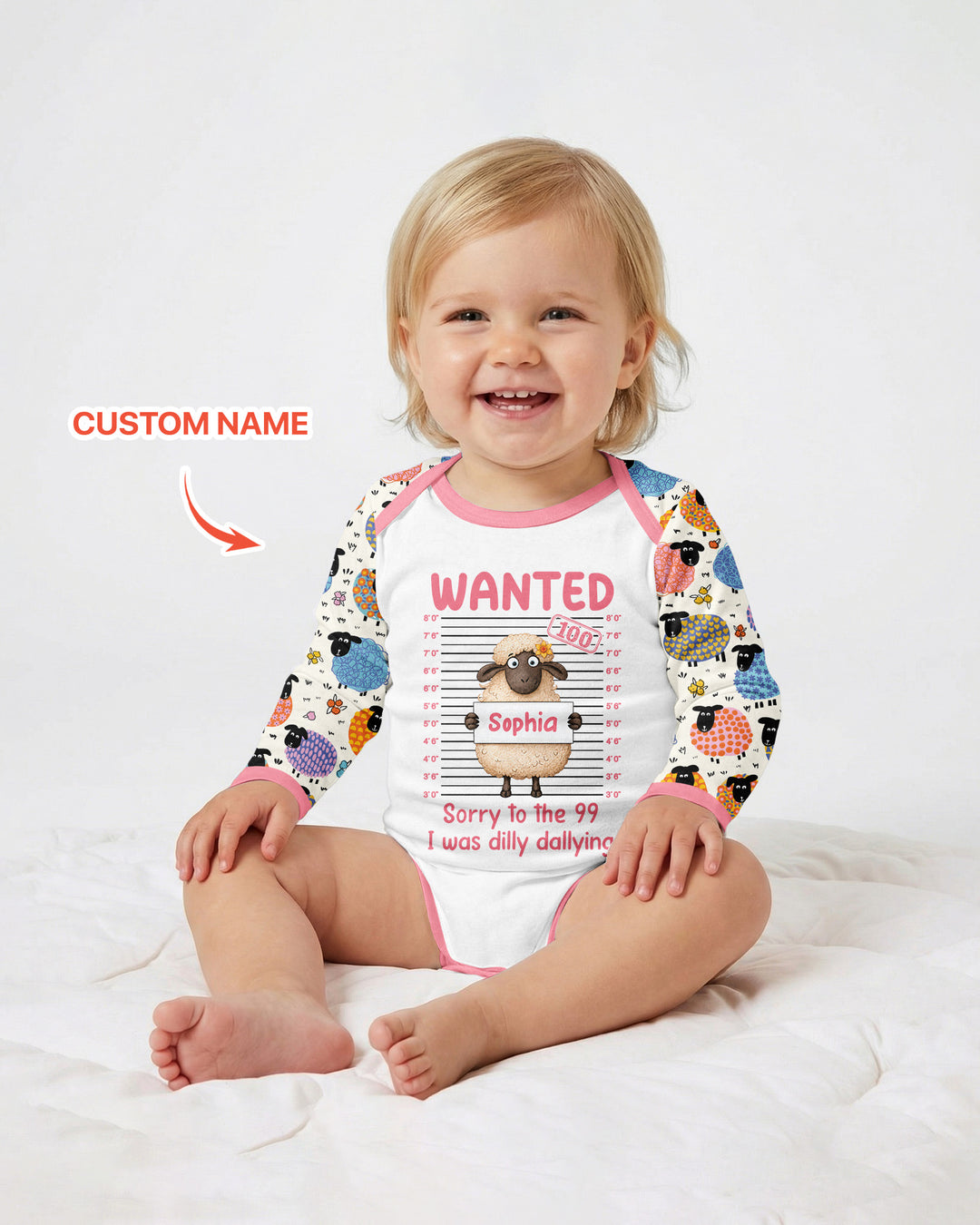 The Lost Sheep Custom Name Bamboo Bodysuit