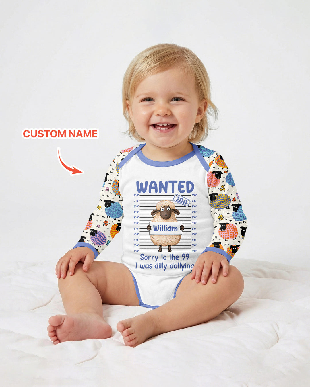The Lost Sheep Custom Name Bamboo Bodysuit