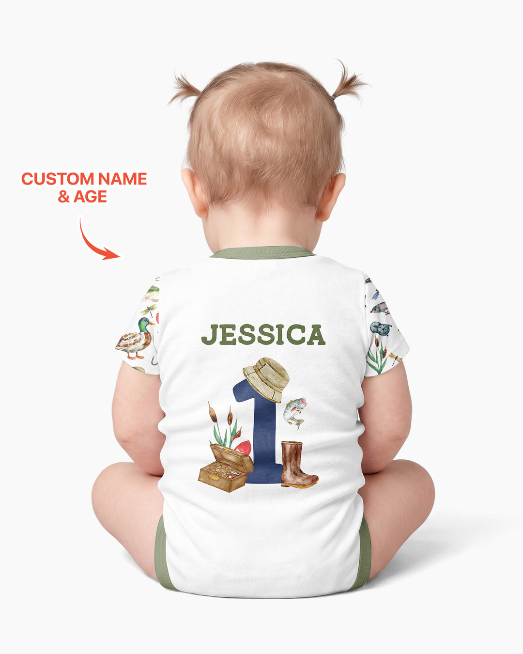 O-Fish-Ally Birthday – Personalized Name & Age Bamboo Bodysuit