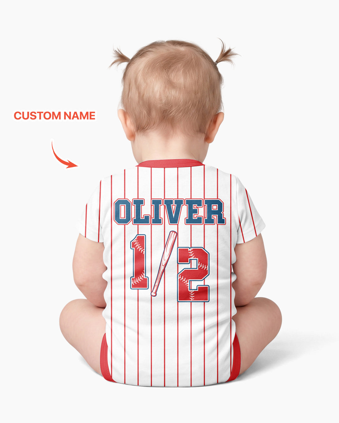 Custom Name Half Way To One Bamboo Bodysuit