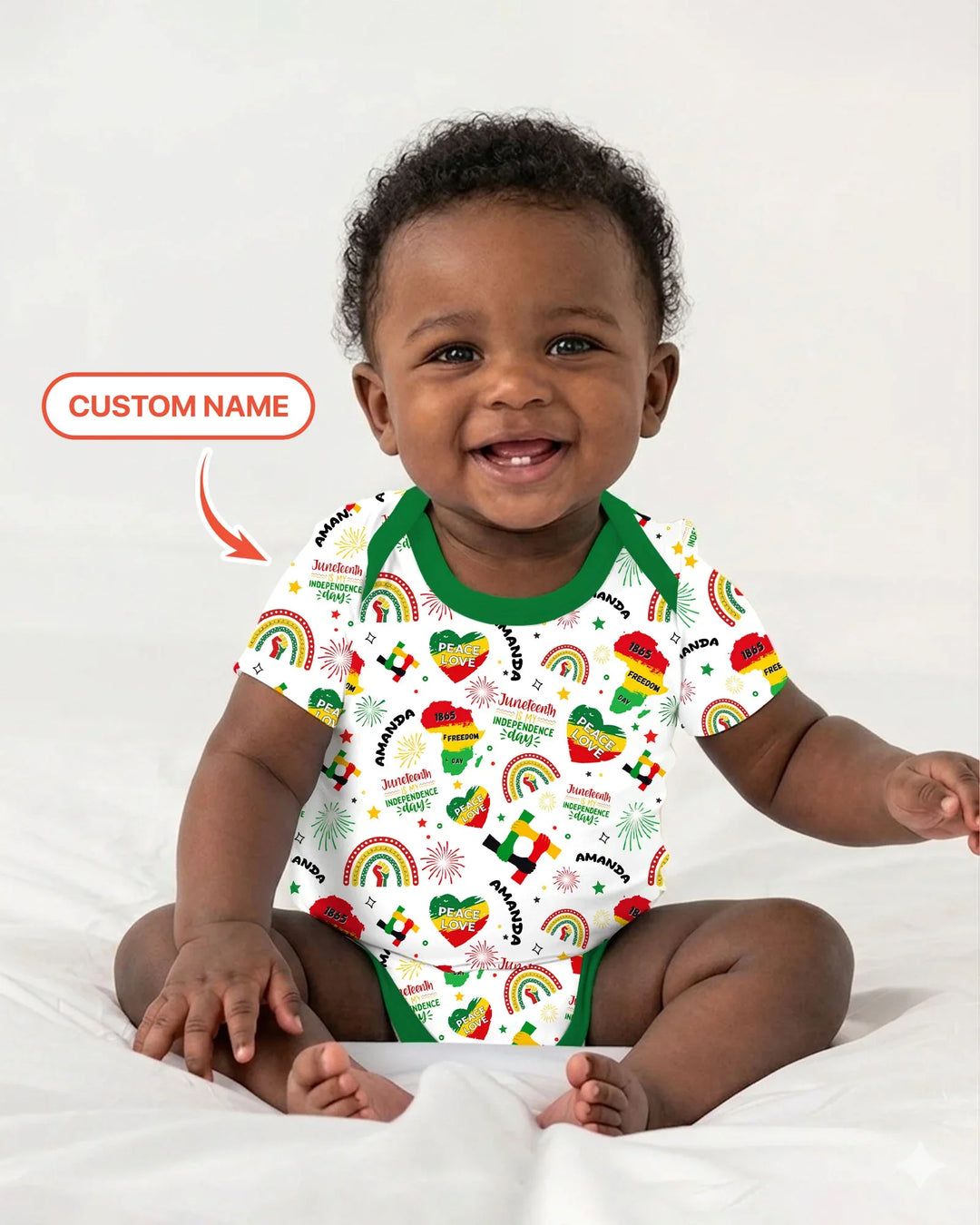 Custom Name Juneteenth Is My Independence Day Bamboo Bodysuit
