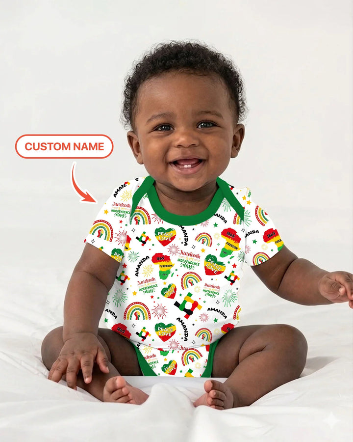 Custom Name Juneteenth Is My Independence Day Bamboo Bodysuit