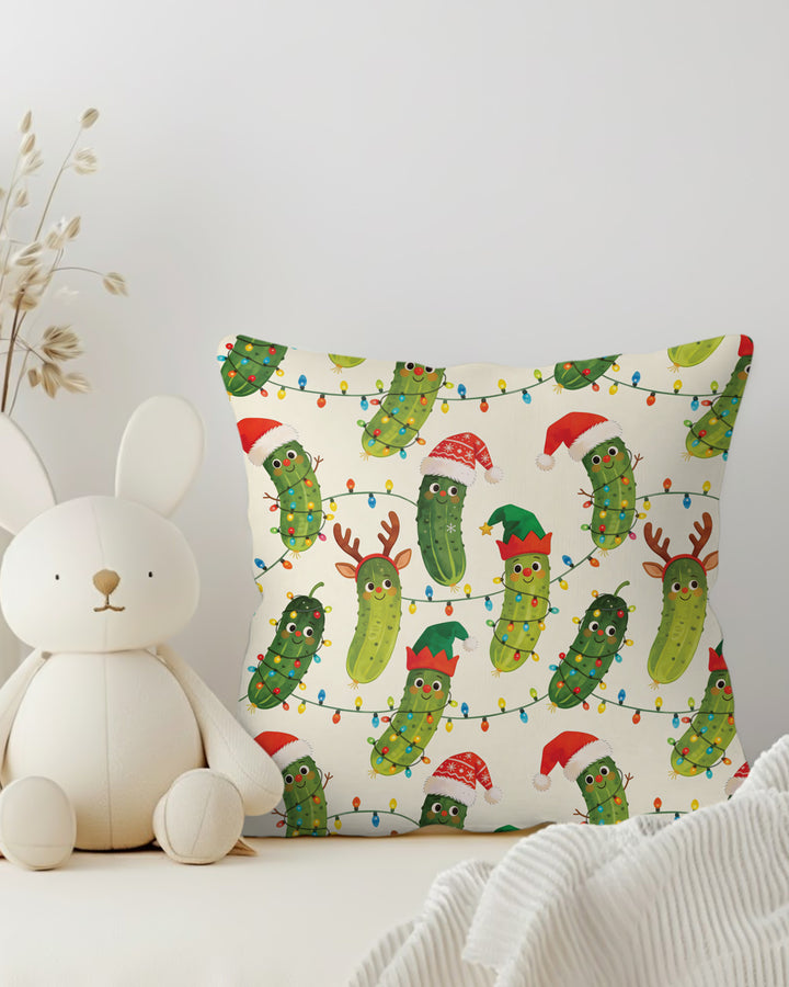 Cheerful Christmas Pickle Bamboo Pillow Case