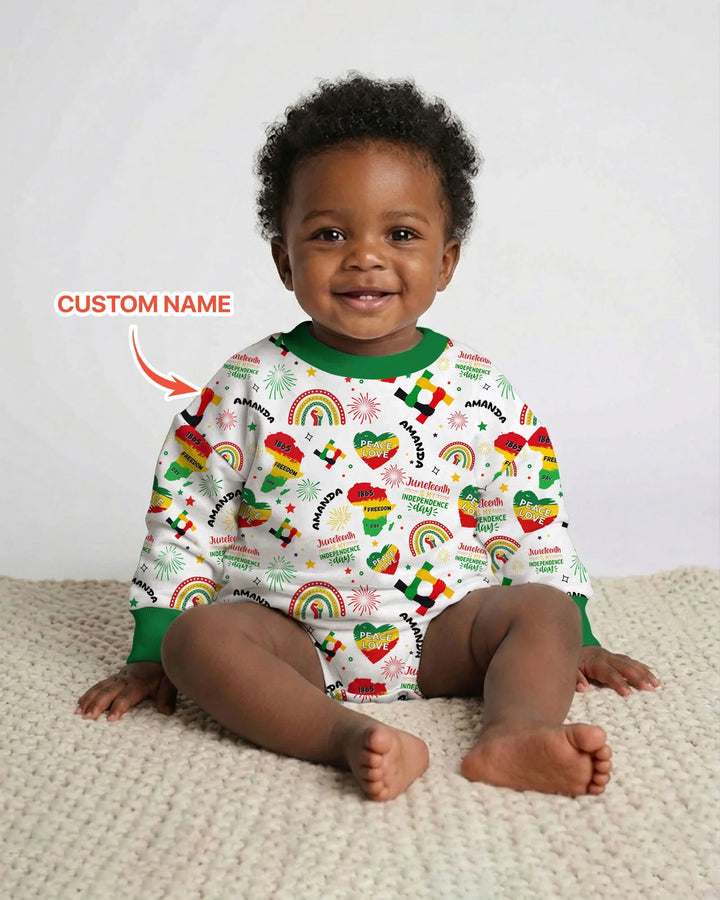Custom Name Juneteenth Is My Independence Day Bamboo Bubble Romper