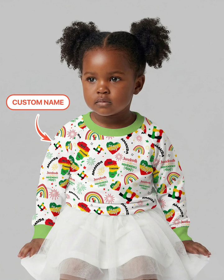 Custom Name Juneteenth Is My Independence Day Bamboo Crewneck Sweatshirt