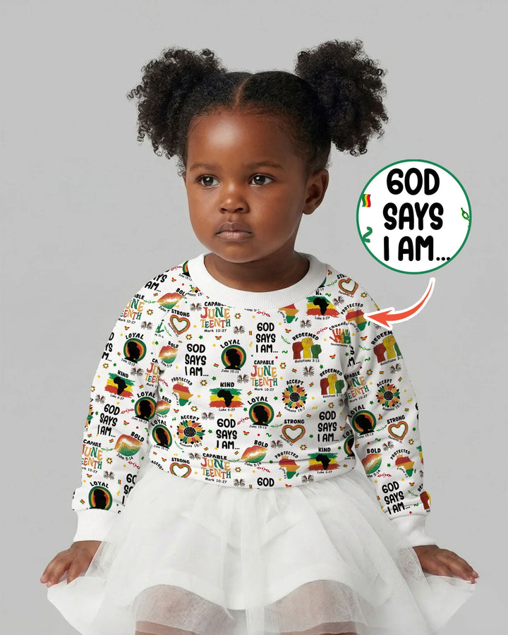 God Says I Am Juneteenth Bamboo Crewneck Sweatshirt