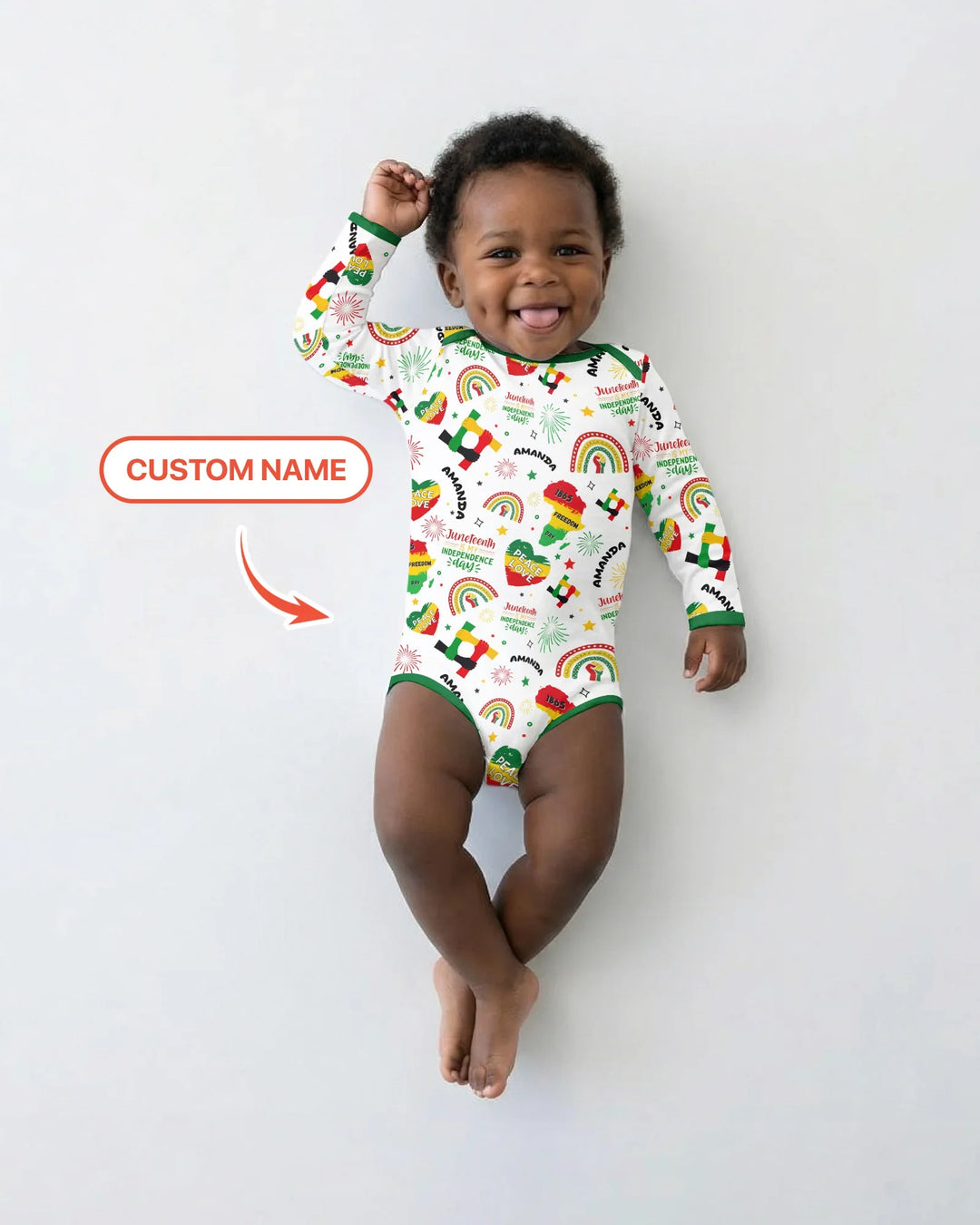 Custom Name Juneteenth Is My Independence Day Bamboo Bodysuit