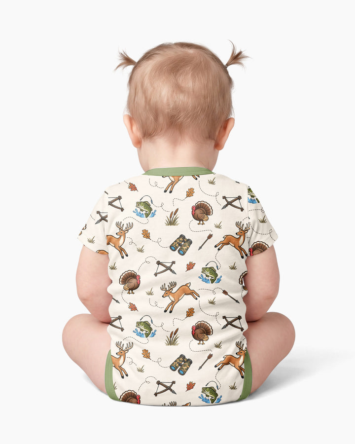 Personalized Pack My Diapers I'm Going Hunting Bamboo Bodysuit