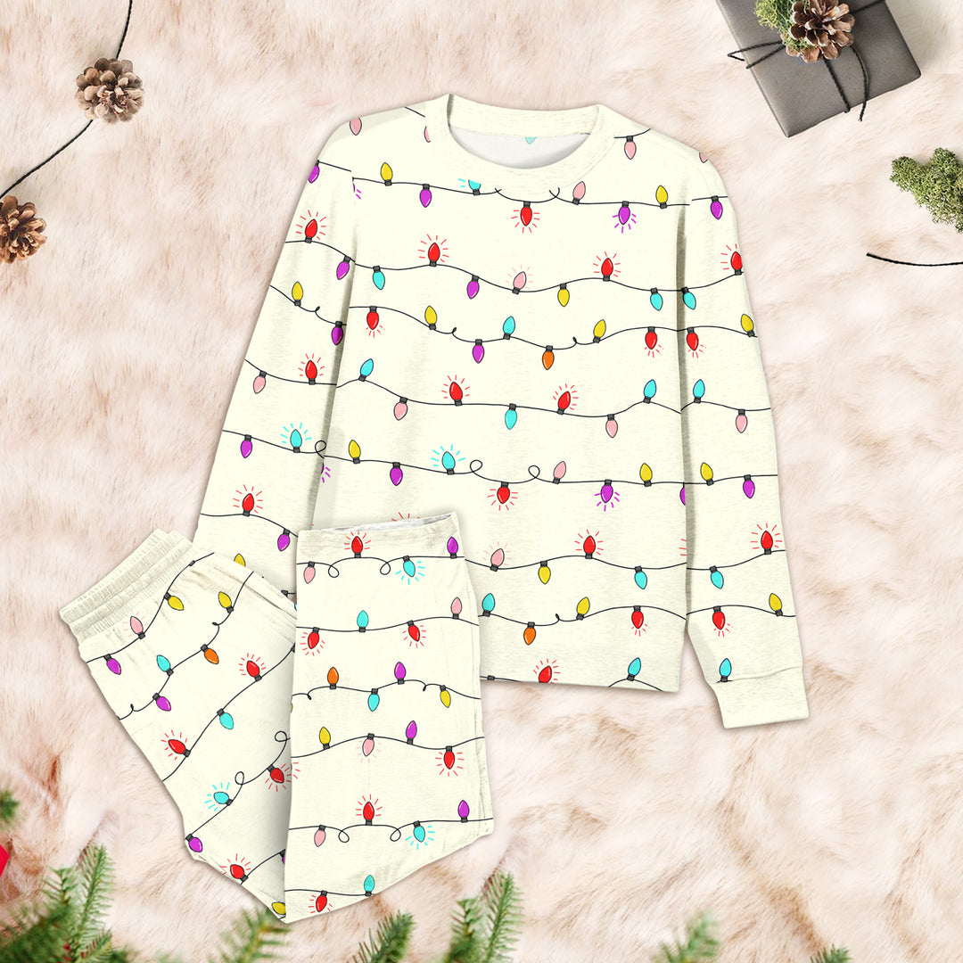 Twinkling Lights Baby Pajamas - Bright & Merry