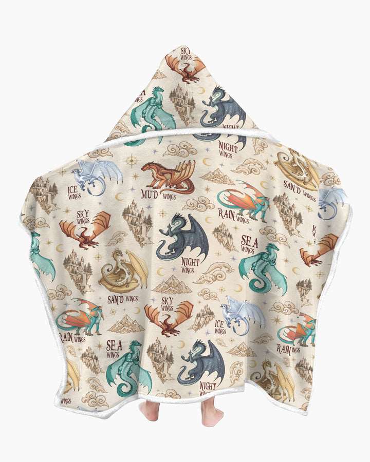 Elemental Dragons Bamboo Wearable Hooded Blanket