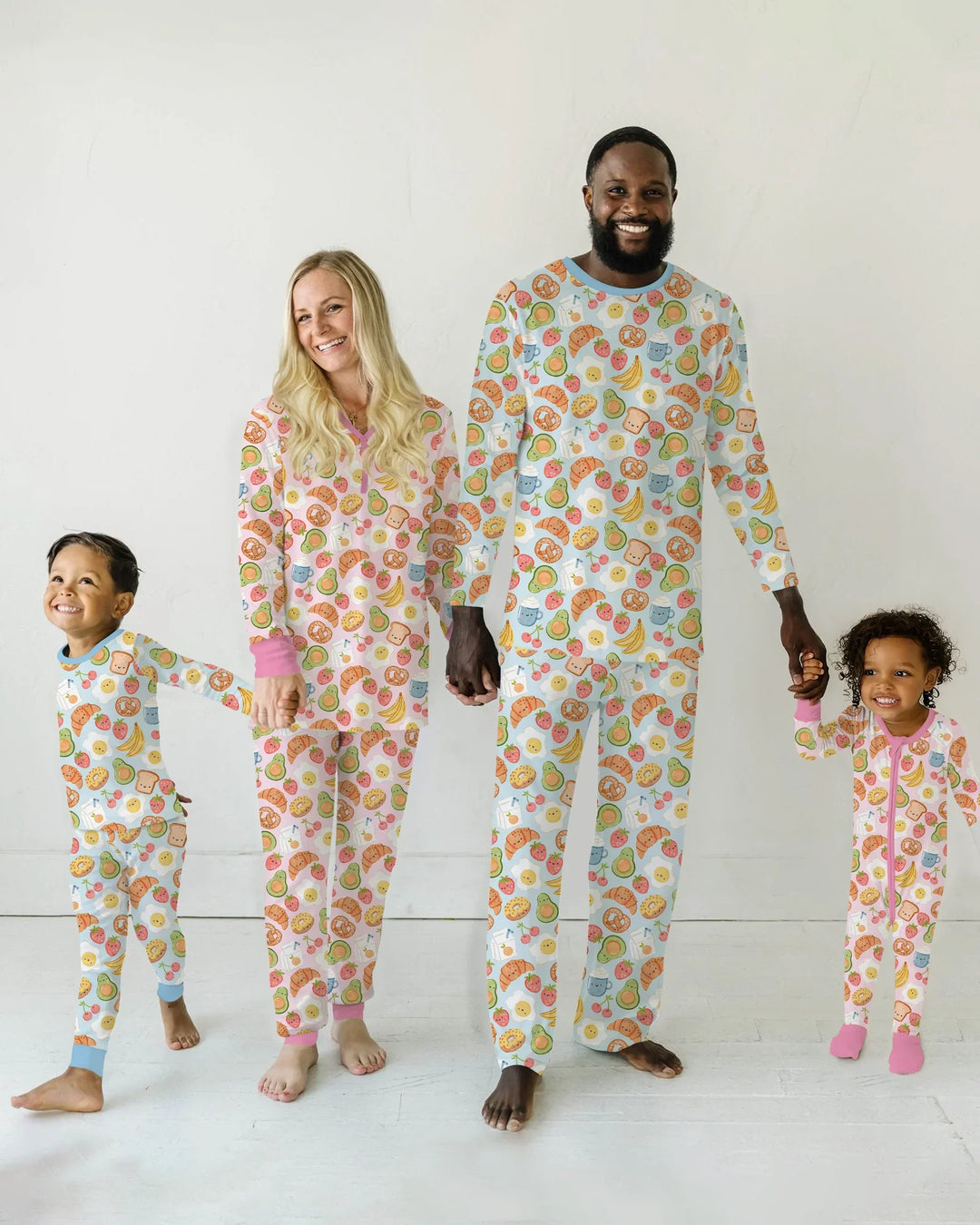 Zweiteiliges Langarm-Pyjama-Set mit Sommerfrüchten