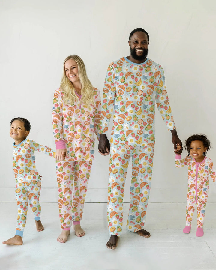 Zweiteiliges Langarm-Pyjama-Set mit Sommerfrüchten