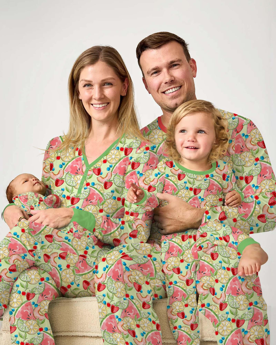 Sweet Summer Fruits Family Matching Bamboo Men's Pajama Set