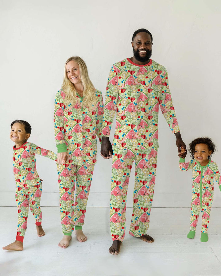 Schlafanzugset aus Bambus mit süßen Sommerfrüchten für die Familie im Partnerlook – Damen