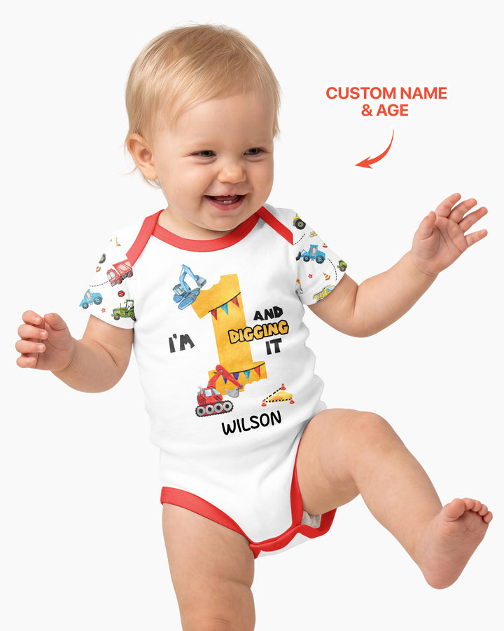 I'm Digging It Birthday - Personalized Name & Age Bamboo Bodysuit