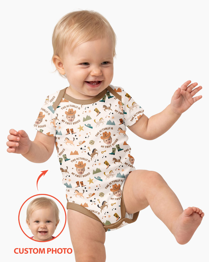 Custom Photo This Actually Is My First Rodeo Bamboo Bodysuit