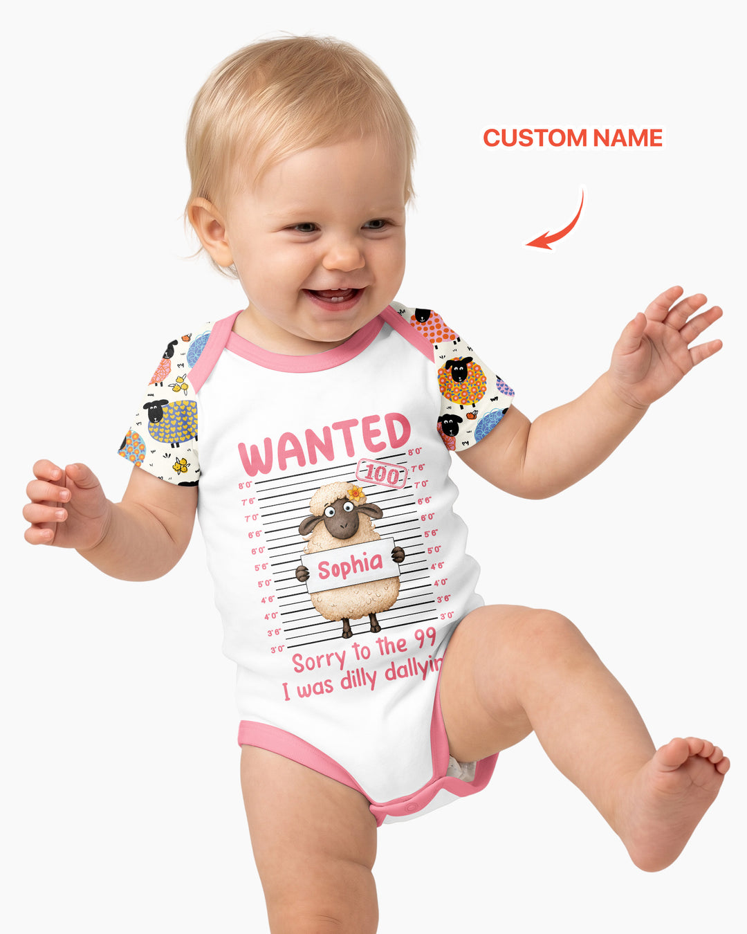 The Lost Sheep Custom Name Bamboo Bodysuit
