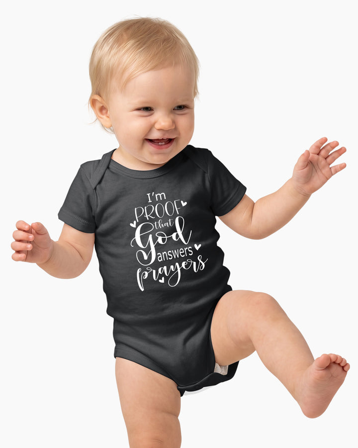 I'm Proof That God Answers Prayers Christian IVF Miracle Baby Bamboo Bodysuit