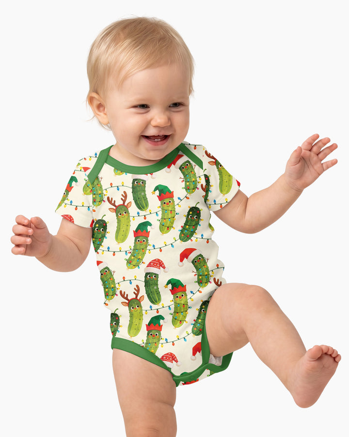 Cheerful Christmas Pickle Bamboo Bodysuit