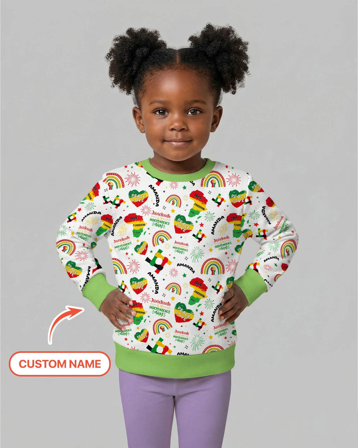 Custom Name Juneteenth Is My Independence Day Bamboo Crewneck Sweatshirt