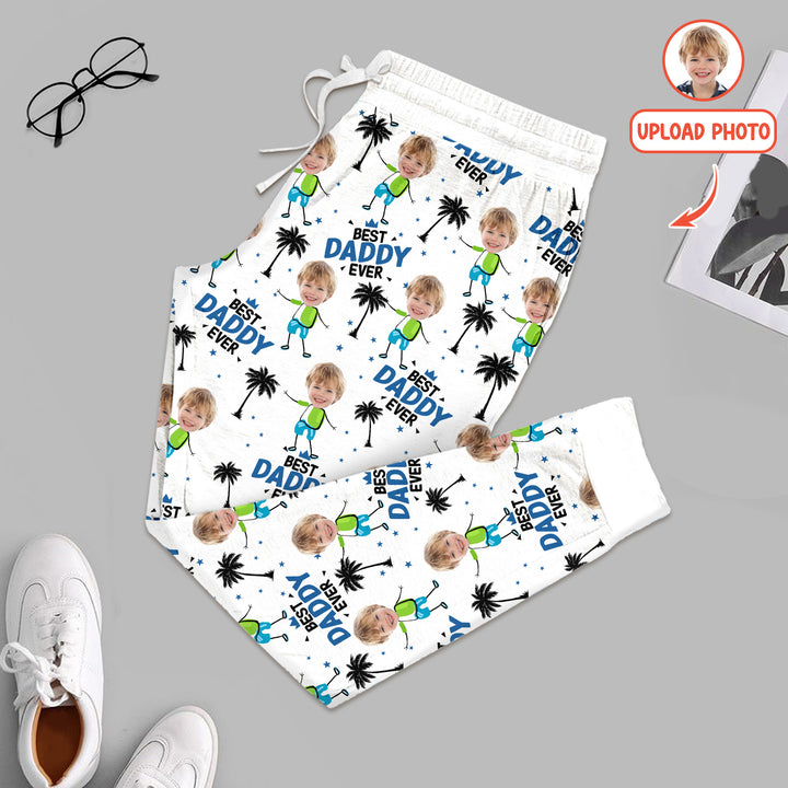 Custom Photo Best Dad Grandpa Ever Men's Pajama Set For Christmas