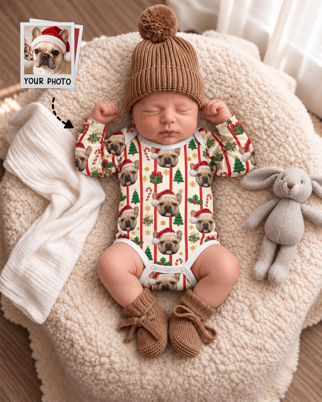 Santa Paws Cuddles Bamboo Bodysuit