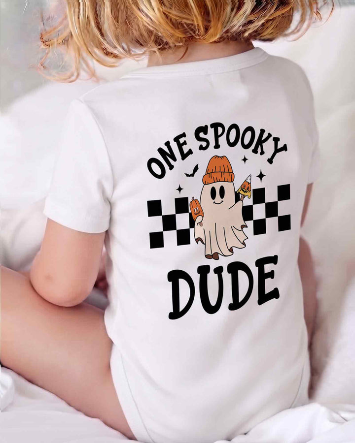 Personalized One Spooky Dude Pumpkin Bamboo Bodysuit