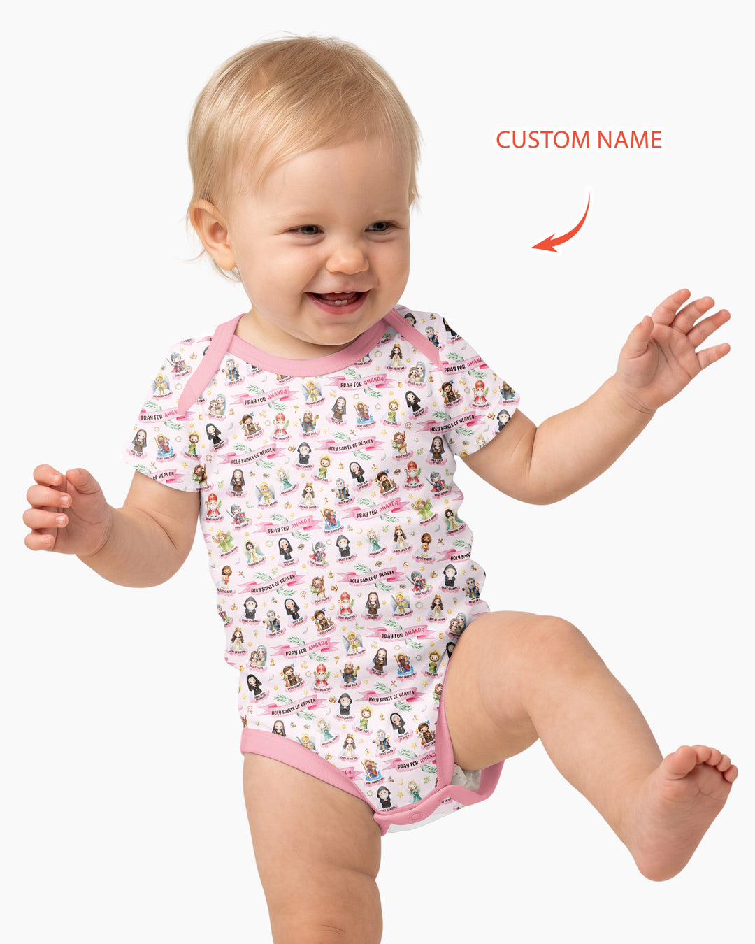 Holy Saints of Heaven Custom Name Bamboo Bodysuit