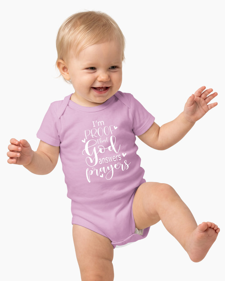 I'm Proof That God Answers Prayers Christian IVF Miracle Baby Bamboo Bodysuit