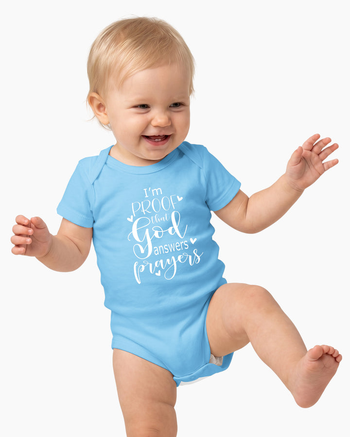 I'm Proof That God Answers Prayers Christian IVF Miracle Baby Bamboo Bodysuit