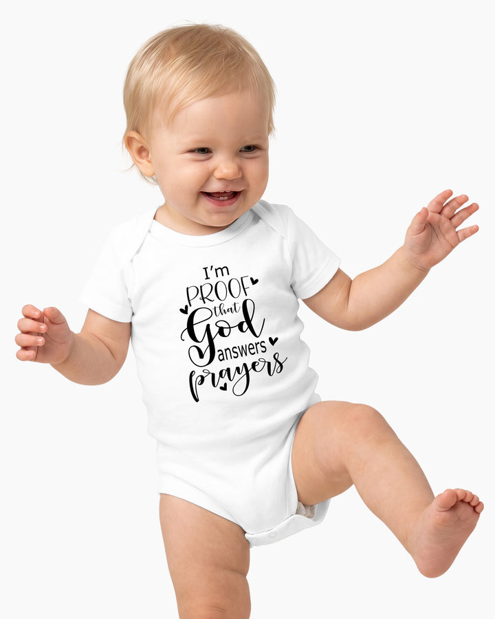 I'm Proof That God Answers Prayers Christian IVF Miracle Baby Bamboo Bodysuit