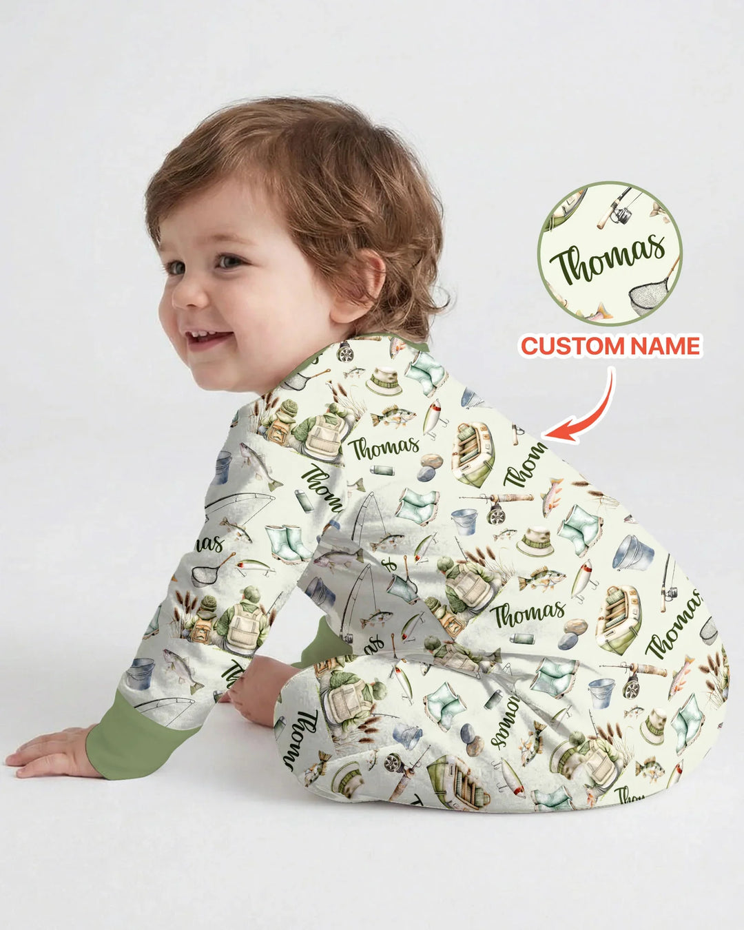 Custom Name Fishing Day Daddy & Me Matching Bamboo Convertible Zippy