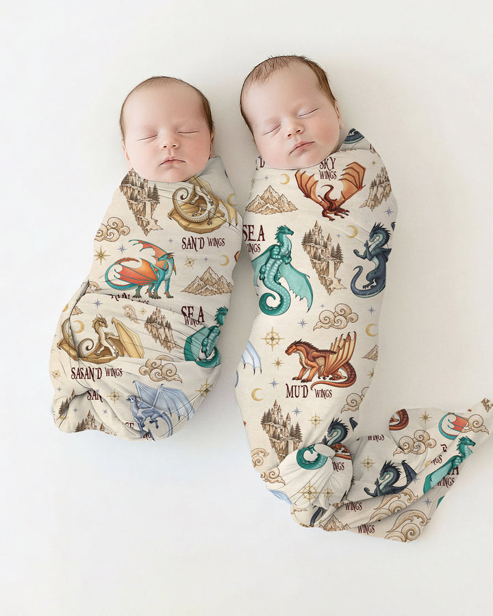 Elemental Dragons Bamboo Swaddle Blanket