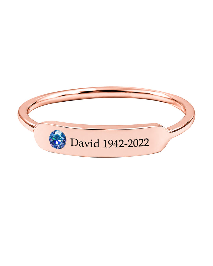 Personalized Name & Birthstone Memorial Ring