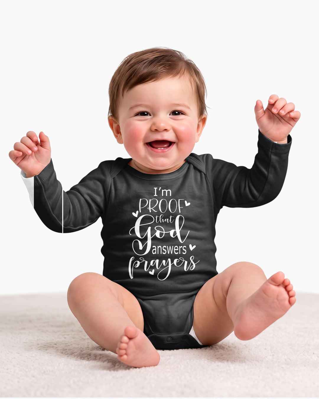 I'm Proof That God Answers Prayers Christian IVF Miracle Baby Bamboo Bodysuit