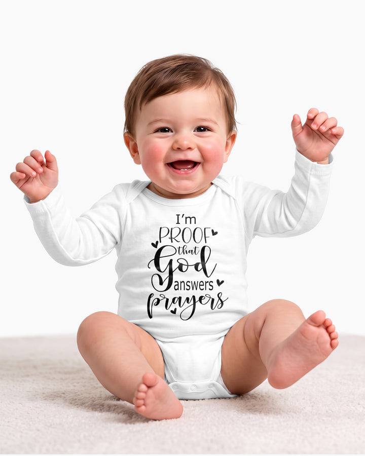 I'm Proof That God Answers Prayers Christian IVF Miracle Baby Bamboo Bodysuit