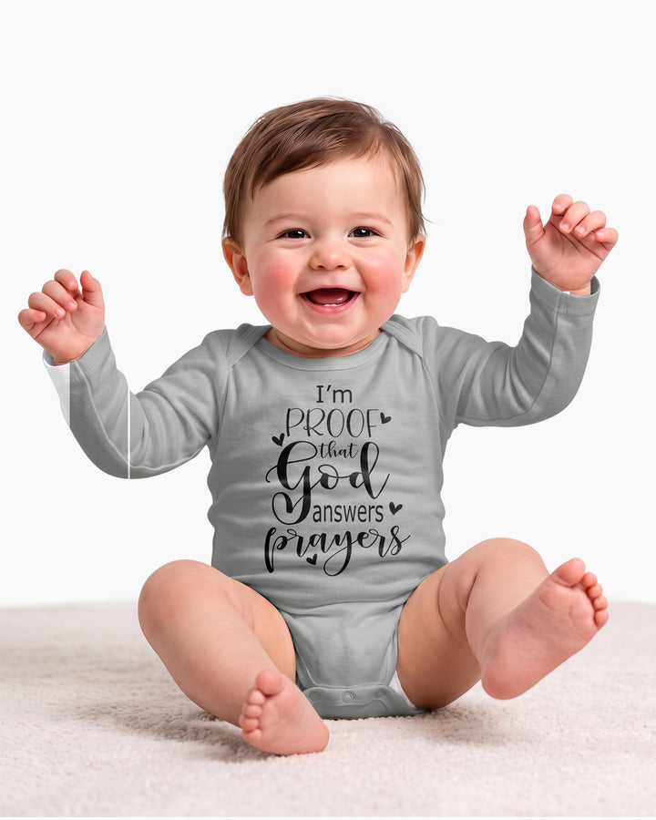 I'm Proof That God Answers Prayers Christian IVF Miracle Baby Bamboo Bodysuit