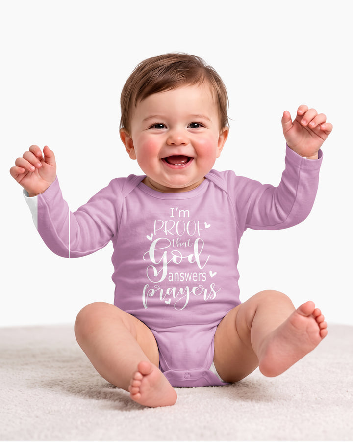I'm Proof That God Answers Prayers Christian IVF Miracle Baby Bamboo Bodysuit