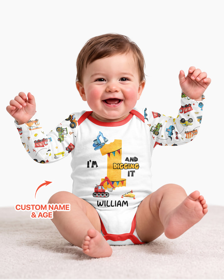I'm Digging It Birthday - Personalized Name & Age Bamboo Bodysuit