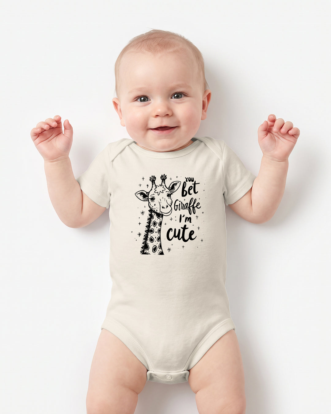You Bet Giraffe I'm Cute Funny Baby Bamboo Bodysuit