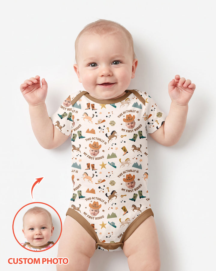 Custom Photo This Actually Is My First Rodeo Bamboo Bodysuit