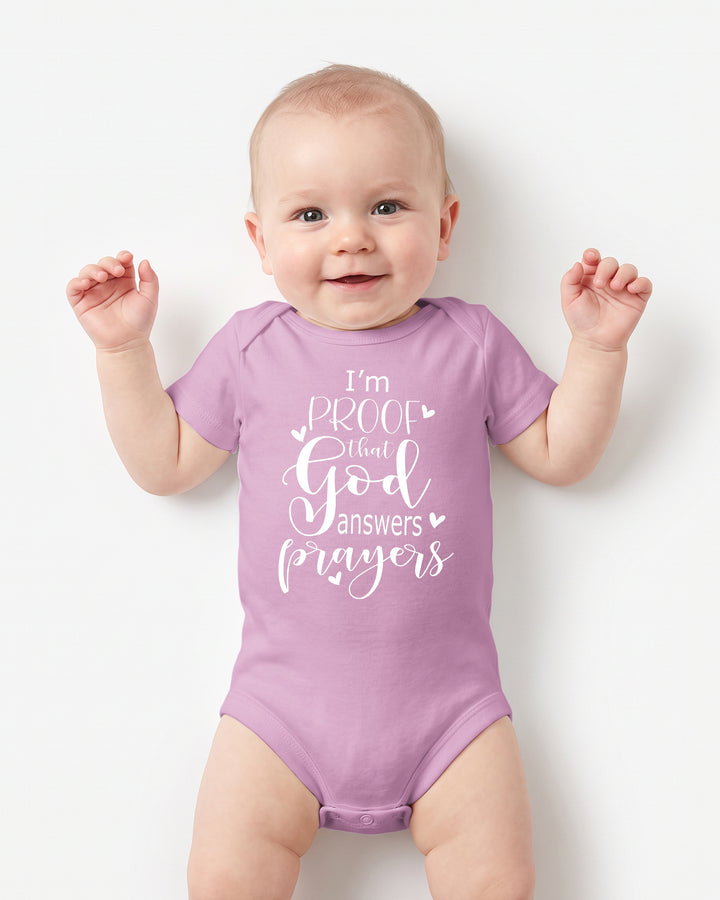 I'm Proof That God Answers Prayers Christian IVF Miracle Baby Bamboo Bodysuit