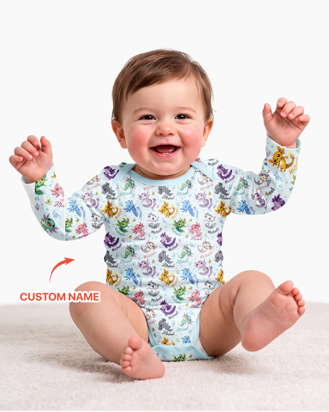 Gerippte Babykleidung mit individuellem Foto - Weich &amp; Skizzenhaft