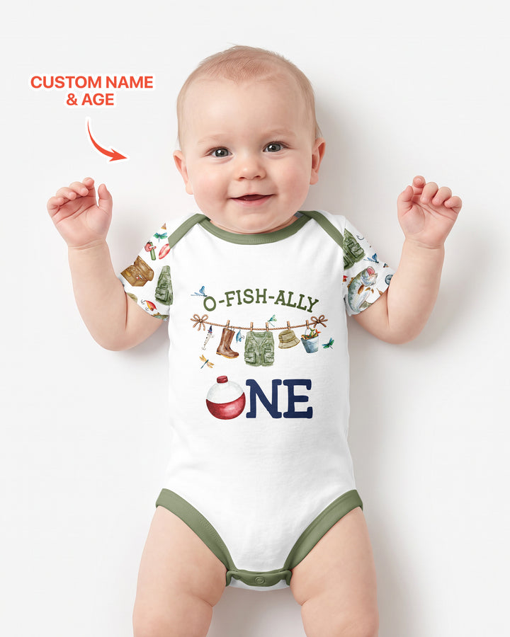 O-Fish-Ally Birthday – Personalized Name & Age Bamboo Bodysuit