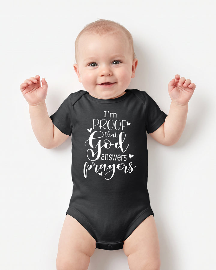I'm Proof That God Answers Prayers Christian IVF Miracle Baby Bamboo Bodysuit